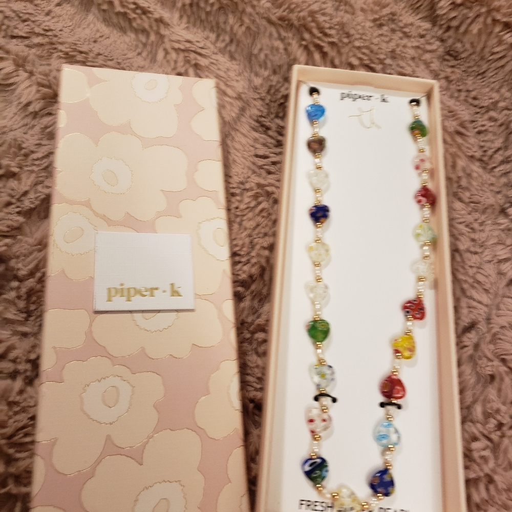 Piper K Freshwater Pearl Hearts Necklace